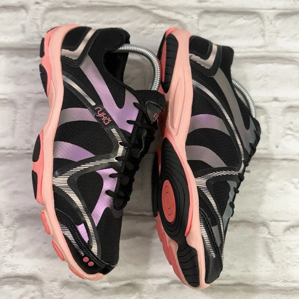 Ryka Influence Cross Training Athletic Shoes Black Pink Woman's 9.5 W‎ Nice!!
